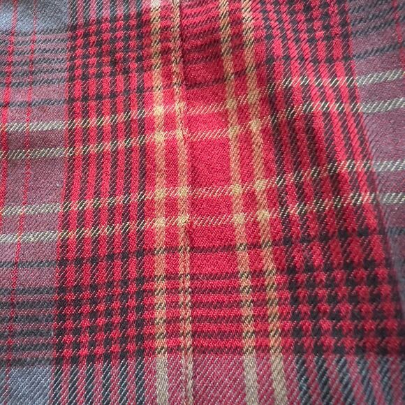 Soft Surroundings Pajama Top Size XL Night Divine Button Up Red Plaid Ruffle - Picture 6 of 7